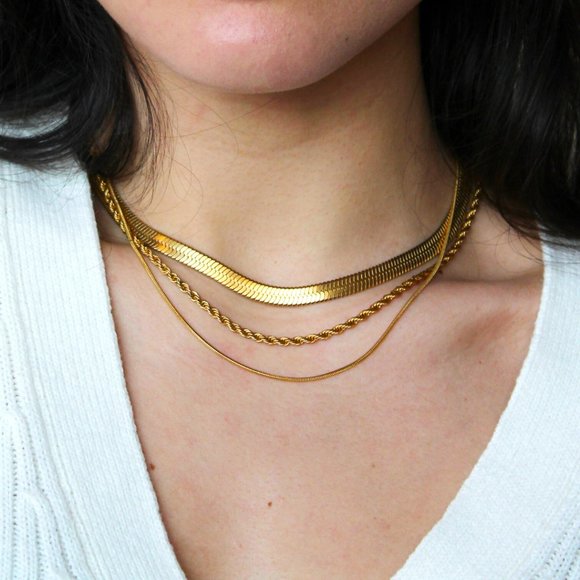 Necklaces Set - Stainless Steel 18k - Picture 1 of 10